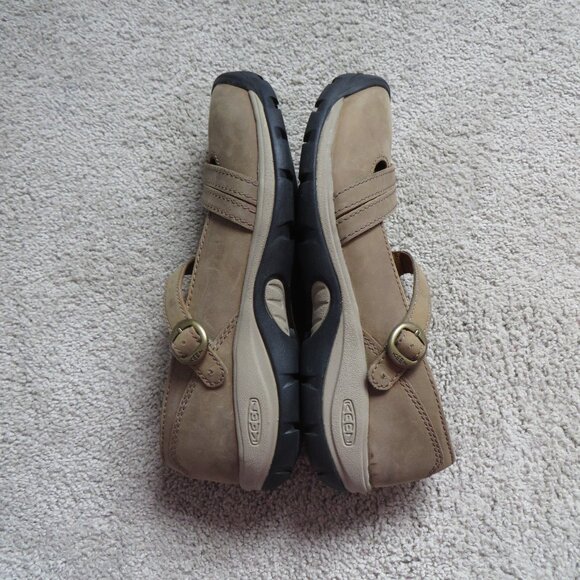 NWB KEEN Presidio Ii Mary Jane Shoes Womens 7.5 Cross Strap Flats Brown Leather - Picture 9 of 12